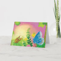 A borboleta azul de Chapman & Ant & Snail Illustra