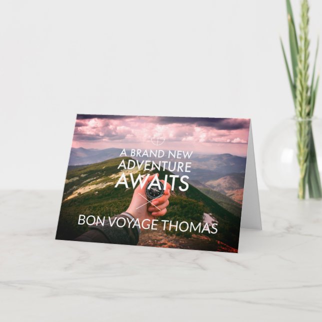 Cartão A Brand New Adventure Awaits Goodbye (Frente)