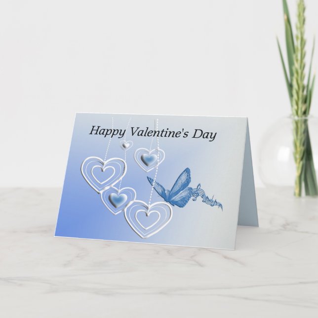 Cartão A butterfly and hearts (Frente)