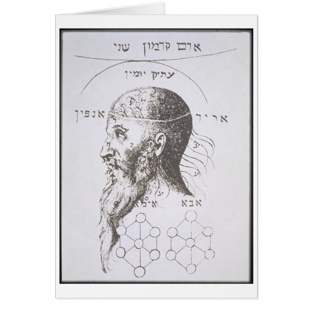 Cartão A cabeça de Adam Kadmon, cópia de uma ilustração f (Frente)