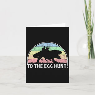 Cartão À Caça Do Ovo - Páscoa De Dinossauro Coelho T-rex