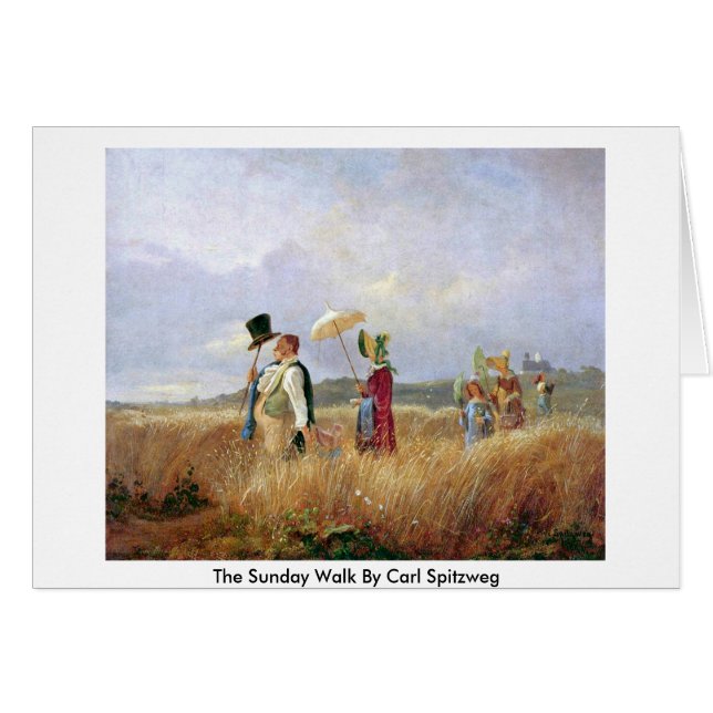 Cartão A caminhada de domingo por Carl Spitzweg (Frente Horizontal)