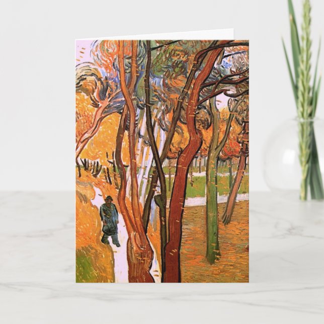 Cartão A Caminhada: Folgas Caindo por Vincent van Gogh (Frente)