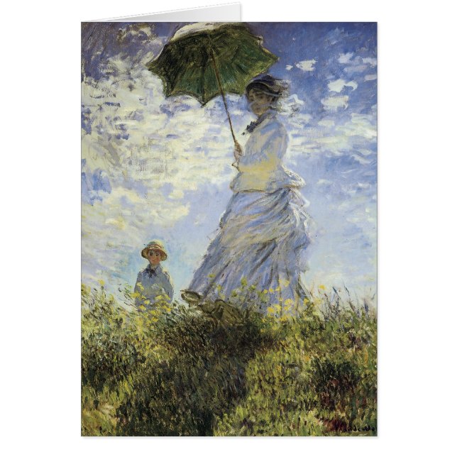 Cartão A Caminhada, Senhora com Parasol (Frente)