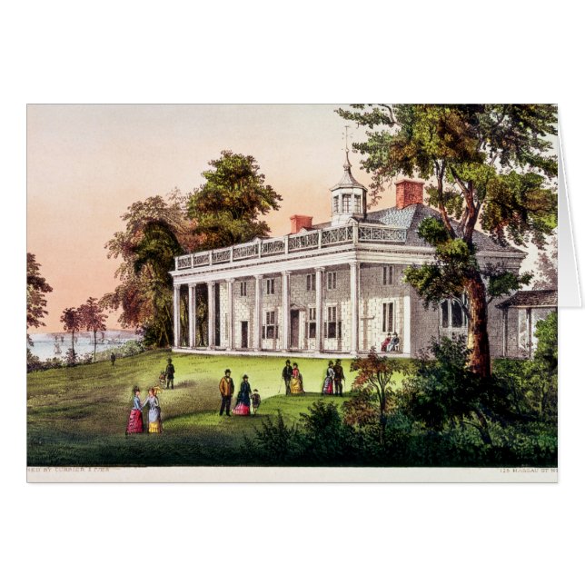 Cartão A casa de George Washington (Frente Horizontal)