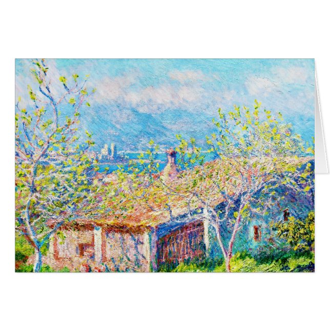 Cartão A casa do jardineiro em Antibes Claude Monet (Frente horizontal)