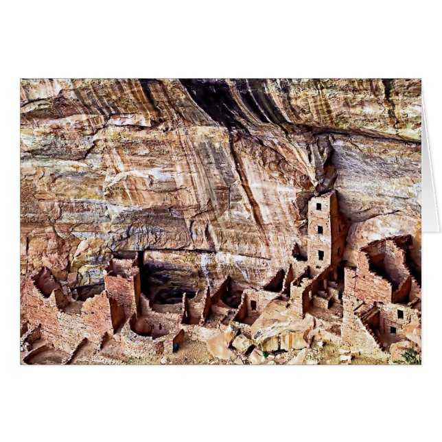 Cartão A casa quadrada da torre arruina Mesa Verde (Frente Horizontal)