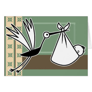 Cartão A cegonha traz o bebê