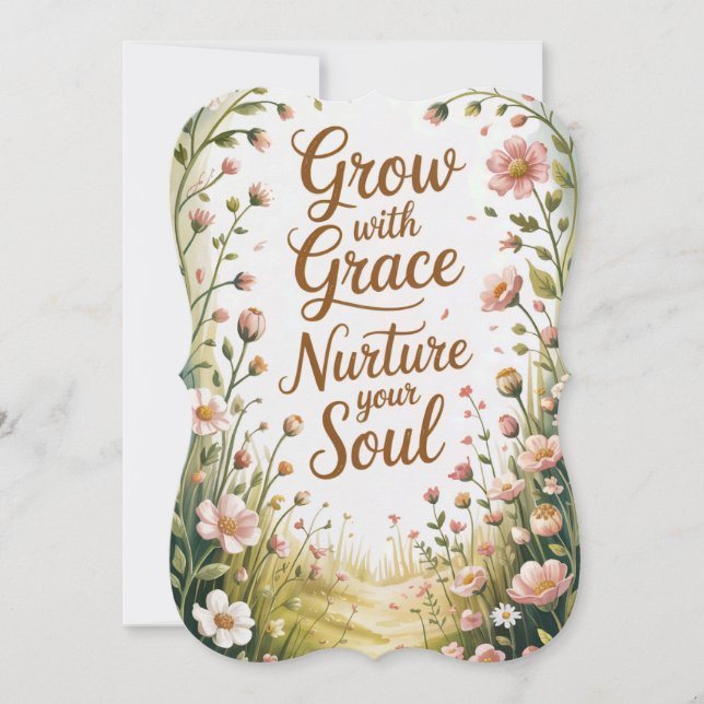 Cartão A Cena do Caminho do Jardim Cresce com a Cotação d (Frente)