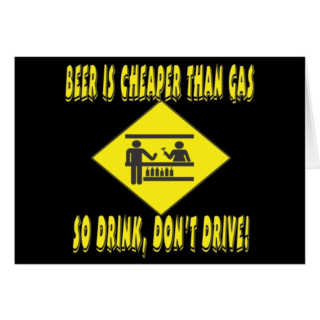 Cartão A cerveja é mais barata do que o gás (Frente Horizontal)