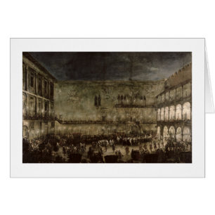 Cartão A chegada da princesa Amelia de Saxony, em um