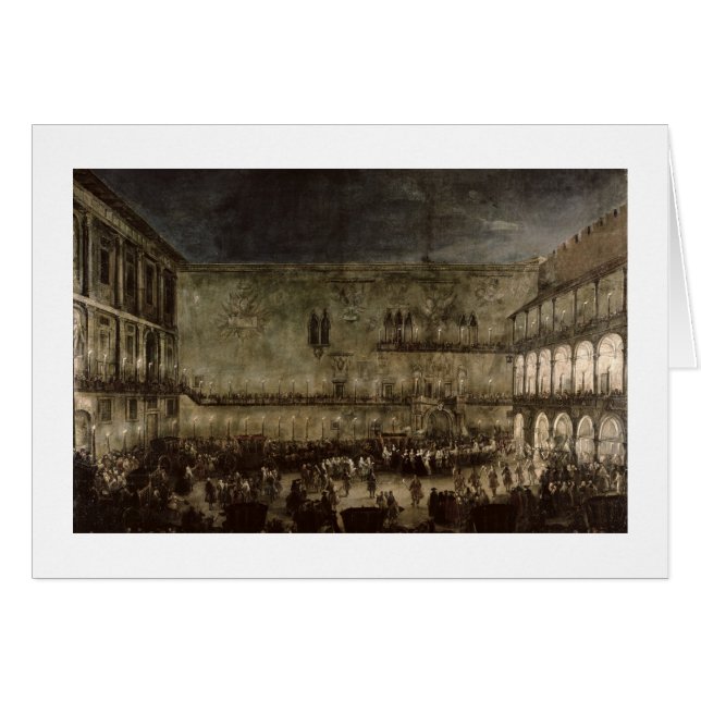 Cartão A chegada da princesa Amelia de Saxony, em um (Frente Horizontal)