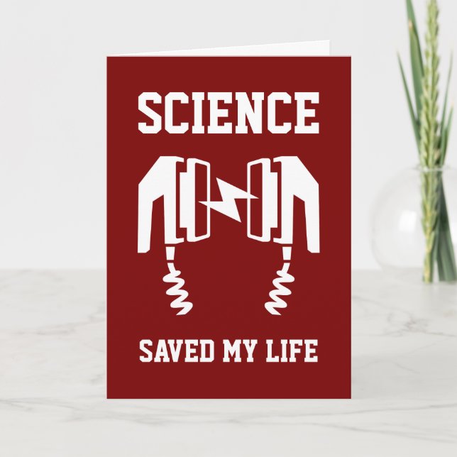 Cartão A ciência salvou minha vida (Frente)