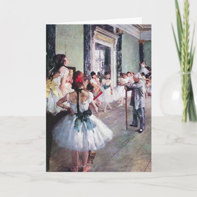 Cartão A classe de dança de Edgar Degas, Arte Balé de Vin (Frente)