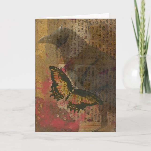 Cartão A Colagem do Raven Grunge (Frente)