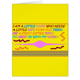 Cartão A Colher Apaixona-Se Pela Escada E A Faca