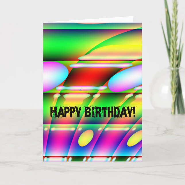 Cartão A Colorful Abstract Birthday (Frente)