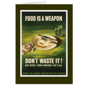 Cartão A comida é uma arma - WW2