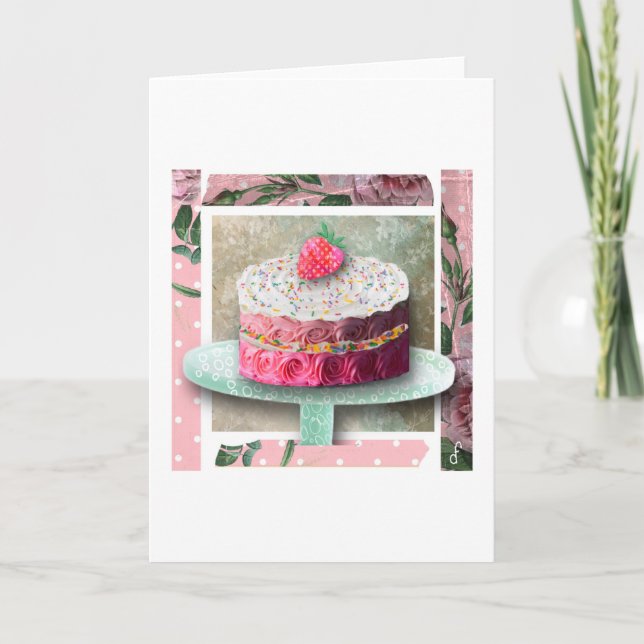 Cartão A Confeitaria Rosa Morango (Frente)