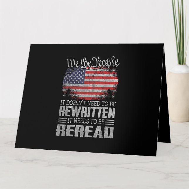 Cartão A Constituição dos EUA sobre a bandeira dos EUA pr (Frente)