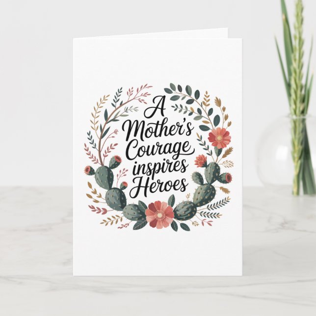 Cartão A Coragem de uma Mãe Inspira Heróis (Frente)