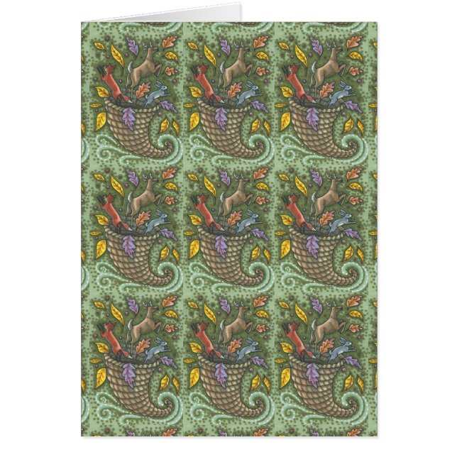 CARTÃO A CORNUCOPIA DA NATURE AGRADECENDO A OBTENÇÃO DO C (Frente)