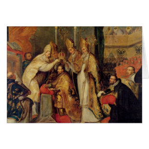 Cartão A coroação do imperador romano santamente de