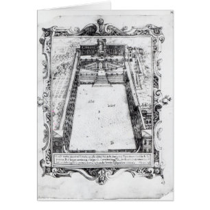 Cartão A corte do Belvedere no vaticano Roma, 1581