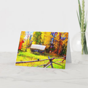 Cartão A covered wagon in a Fall Setting in Colorado