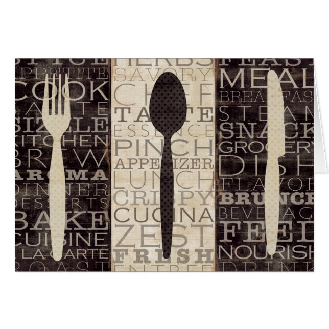 Cartão A cozinha exprime o trio (Frente Horizontal)