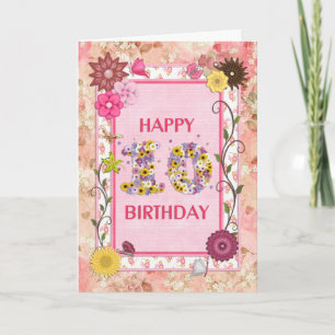 Cartão A craft look 10th birthday card