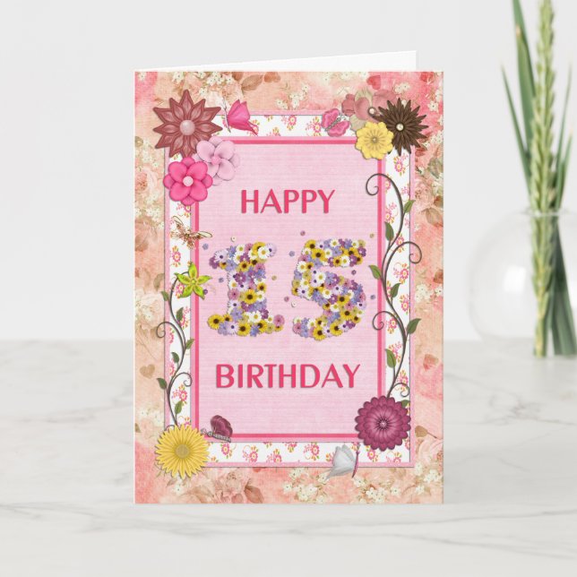 Cartão A craft look 15th birthday card (Frente)