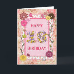 Cartão A craft look 18th birthday card<br><div class="desc">Say Happy Birthday with a delightful scrap-booking crafts card. With lots of flowers,  butterflies,  and even a friendly caterpillar,  this card is sure to delight. Copyright Norma Cornes.</div>