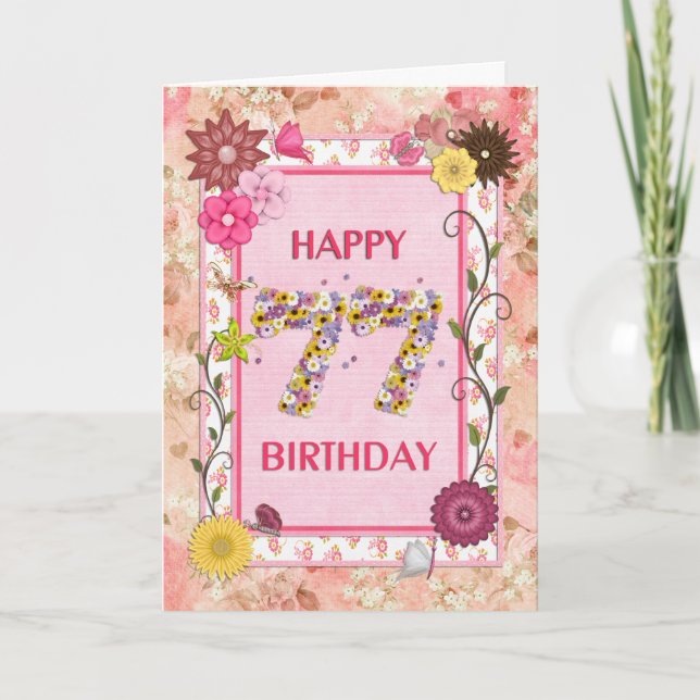 Cartão A craftlook 77th birthday card (Frente)