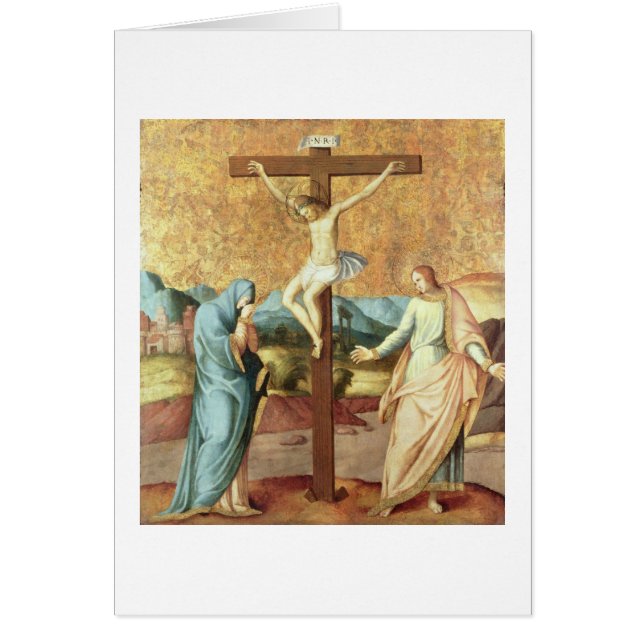 Cartão A crucificação com o Virgin e o St John o Ev (Frente)