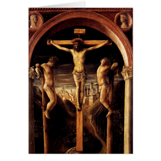 Cartão A crucificação de Jesus por Vincenzo Foppa - 1456 (Frente)