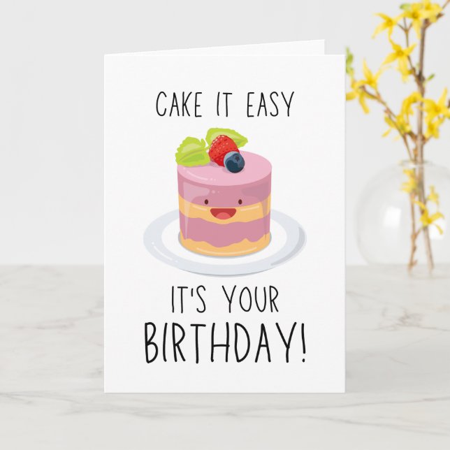 Cartão A cute and funny birthday greeting card featuring  (Flor Amarela)