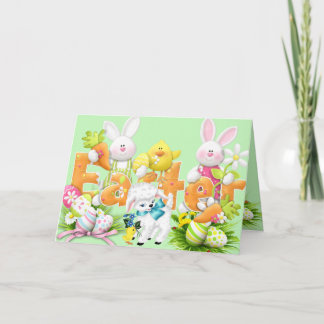 Cartão A Cute Fun Easter Card With Bunnies