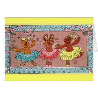 Cartão A dança de 3 ursinhos