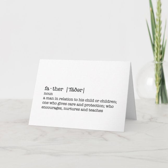 Cartão A Definição de Pai; Melhor Pai do Mundo (Frente)