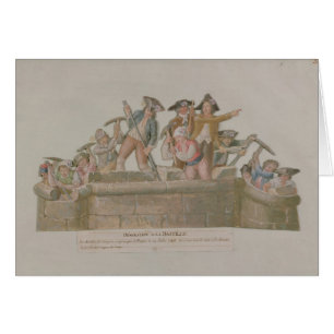 Cartão A demolição do Bastille, em julho de 1789