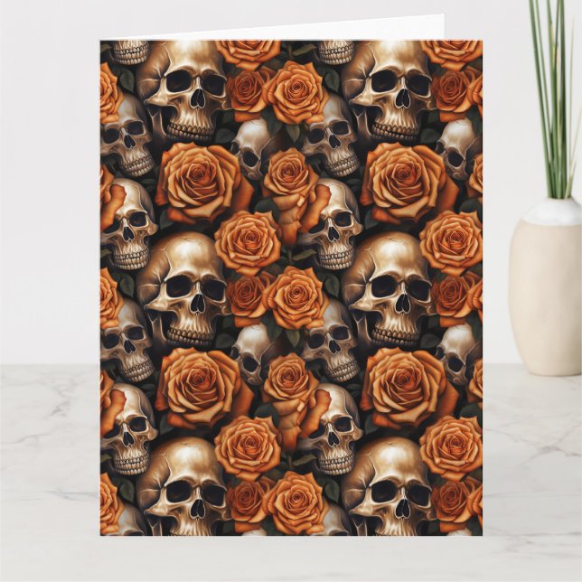 Cartão A Design 9 da Série Skull e Rosa (Frente)