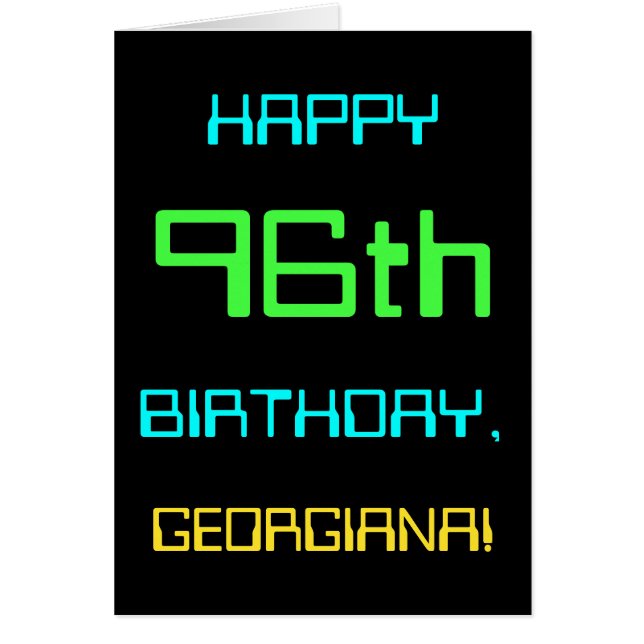 Cartão A divertida computação digital ameaçou o 96º anive (Frente)