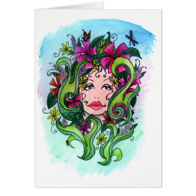 Cartão A donzela da flor (Frente)