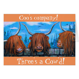 Cartão A empresa do Coo, um cow'd. de três