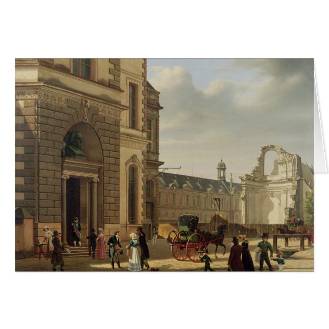 Cartão A entrada ao Musee de Louvre e St. (Frente Horizontal)