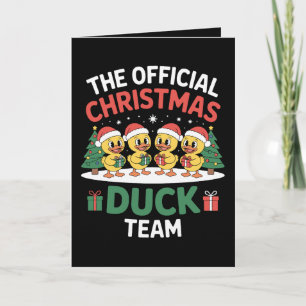 Cartão A Equipe Oficial de Pato de Natal Chapéu de Papai 