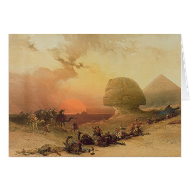 Cartão A esfinge em Giza (Frente Horizontal)