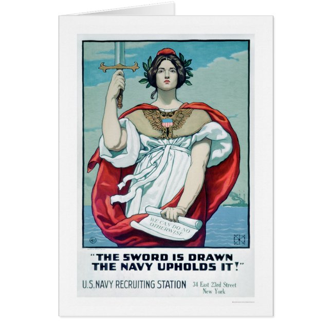 Cartão A espada é tirada - o marinho confirma-a (US02303) (Frente)