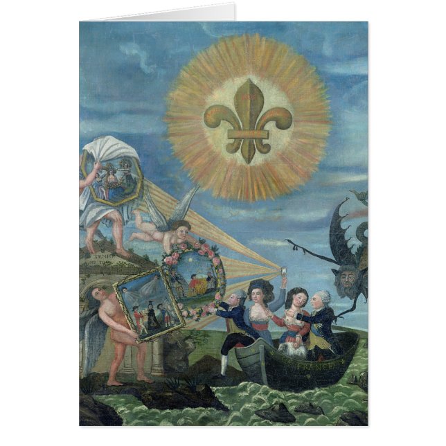 Cartão A esperança da felicidade dedicada à nação (Frente)